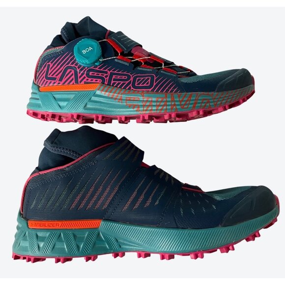 La Sportiva Women's Cyklon 2110-C BOA Lace Trail Running Shoes Navy Pink US 7.5 - Picture 1 of 12